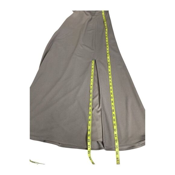 Birdy Gray Taupe One Shoulder KIRA Dress Crepe Sz XL - Picture 8 of 9